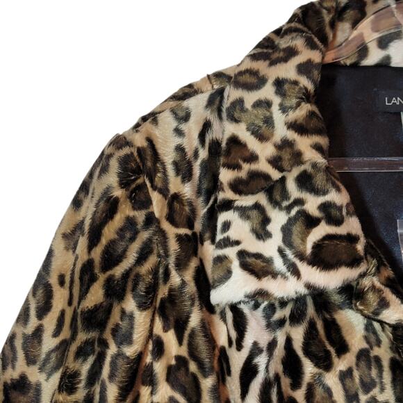 Lane Bryant Leopard Short Jacket 3/4 Sleeve Tan Black Plus Size 24 Chic Edgy - Picture 4 of 14